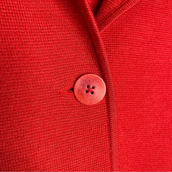 Talbots Red Textured Knit Button Front Jacket Collared Blazer 1X - Picture 3 of 8